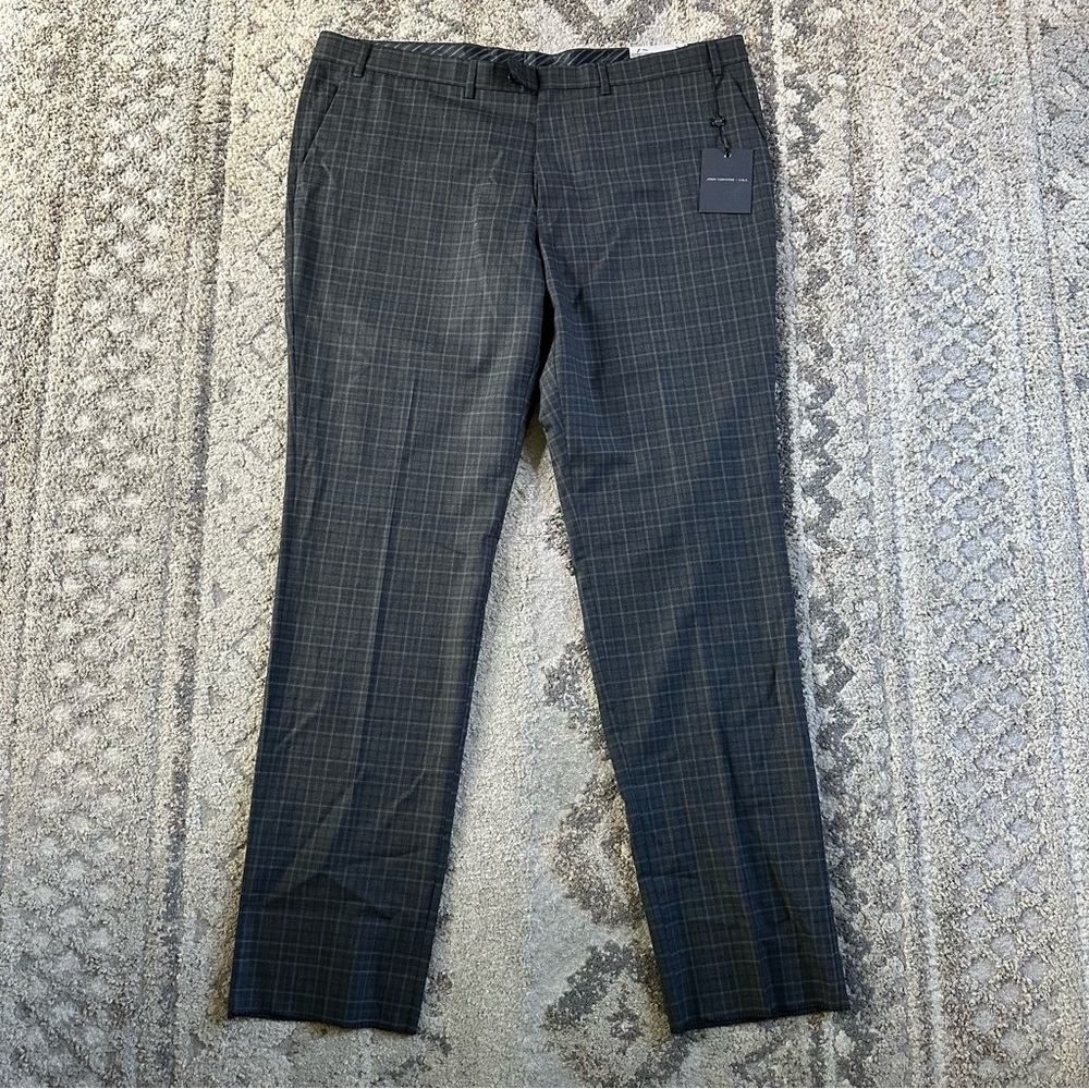 John Varvatos Gray Plaid Astor Pants 44 NWT